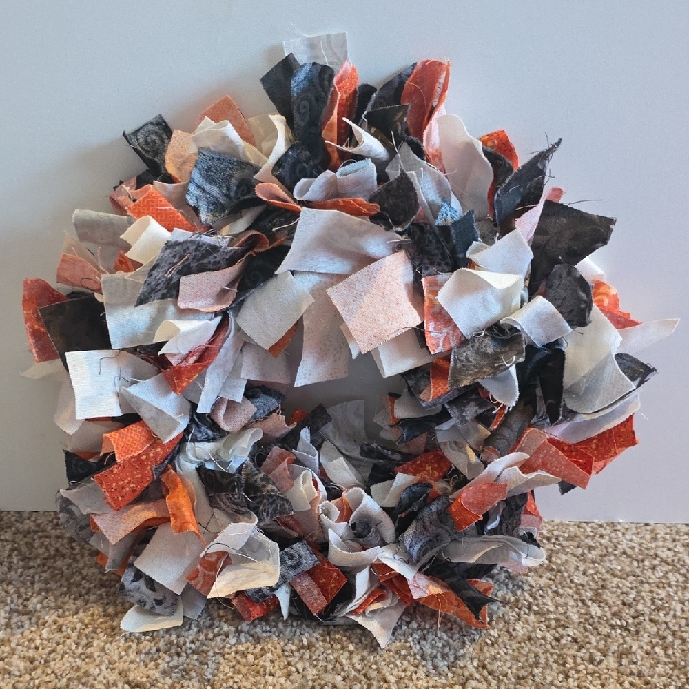 Fall Halloween Wreath - Colorful Fabric Wreath